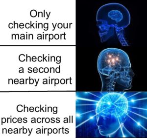How to find cheap flights meme