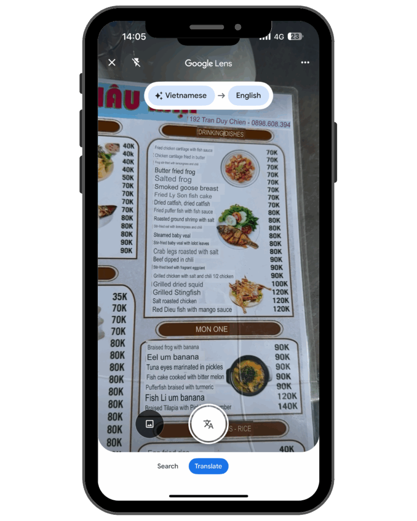 da nang restaurant menu